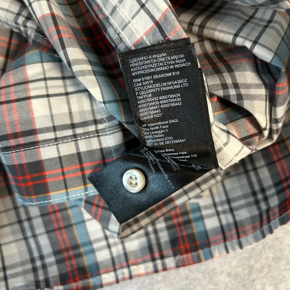 The North Face Mens Medium‎ Hammets Shirt Plaid Button Front Short Sleeve Gorp